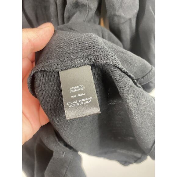 Torrid Fit & Flare Rayon Slub Button Up 3/4 Sleeve Black Size 4X - Picture 5 of 10